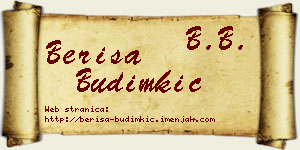 Beriša Budimkić vizit kartica